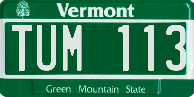 VT license plate TUM113