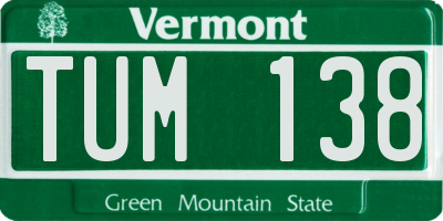 VT license plate TUM138