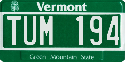 VT license plate TUM194