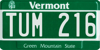 VT license plate TUM216