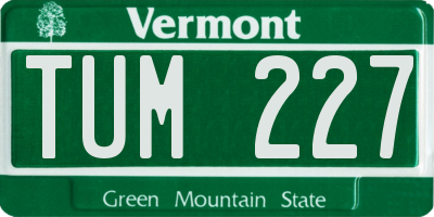 VT license plate TUM227