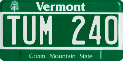 VT license plate TUM240