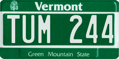 VT license plate TUM244