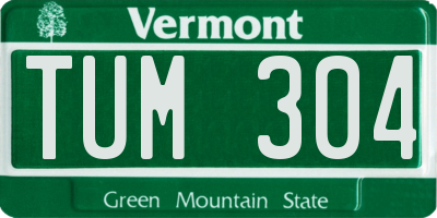 VT license plate TUM304