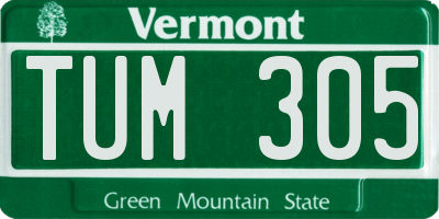 VT license plate TUM305