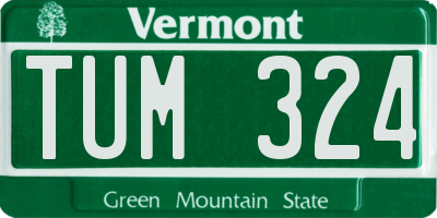 VT license plate TUM324