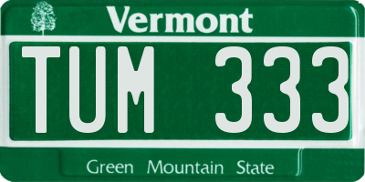 VT license plate TUM333