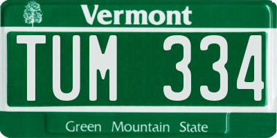 VT license plate TUM334