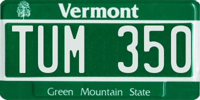 VT license plate TUM350