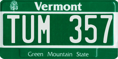 VT license plate TUM357