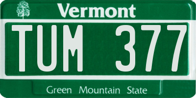 VT license plate TUM377