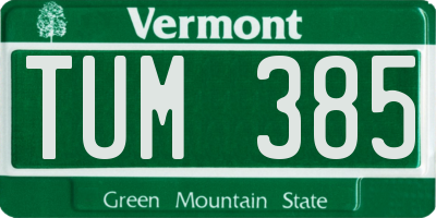 VT license plate TUM385