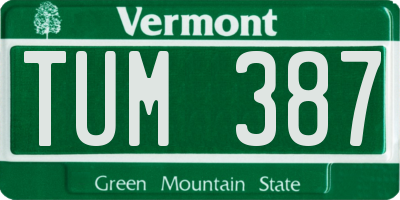 VT license plate TUM387
