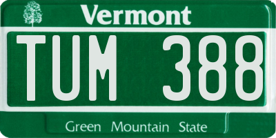 VT license plate TUM388