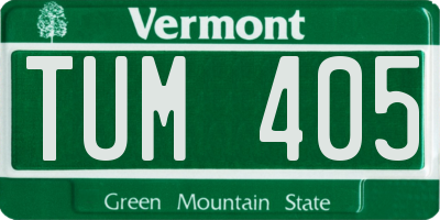VT license plate TUM405