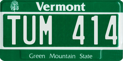 VT license plate TUM414
