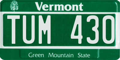 VT license plate TUM430