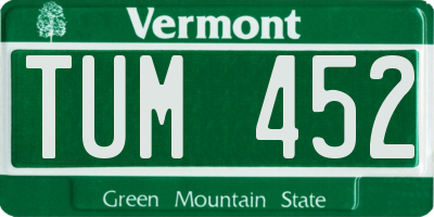 VT license plate TUM452