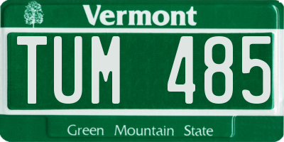 VT license plate TUM485