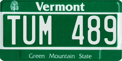VT license plate TUM489