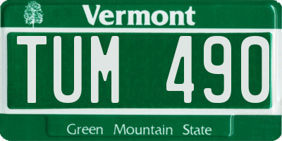 VT license plate TUM490