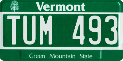 VT license plate TUM493