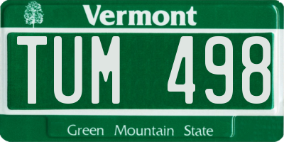 VT license plate TUM498