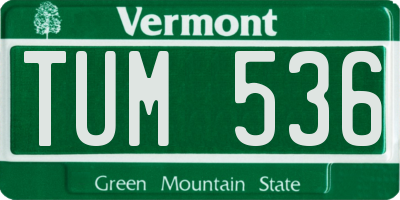 VT license plate TUM536