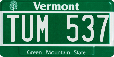VT license plate TUM537
