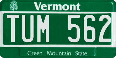 VT license plate TUM562