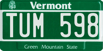 VT license plate TUM598