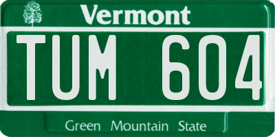 VT license plate TUM604
