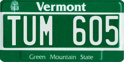 VT license plate TUM605
