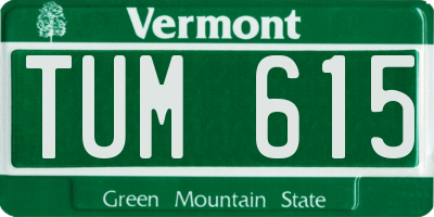 VT license plate TUM615