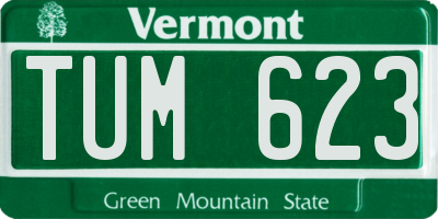 VT license plate TUM623