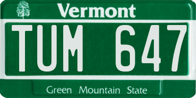 VT license plate TUM647