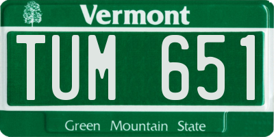 VT license plate TUM651