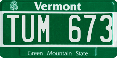 VT license plate TUM673