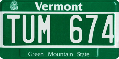 VT license plate TUM674