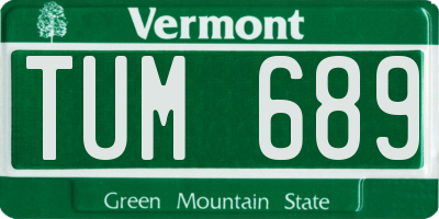 VT license plate TUM689