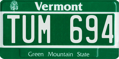 VT license plate TUM694