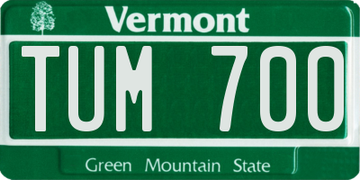 VT license plate TUM700
