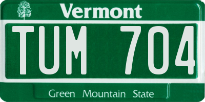 VT license plate TUM704