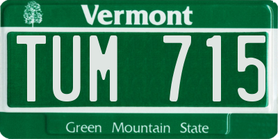 VT license plate TUM715