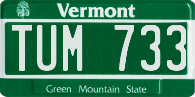 VT license plate TUM733
