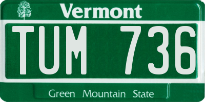 VT license plate TUM736