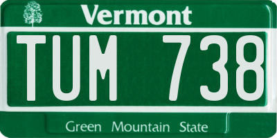 VT license plate TUM738