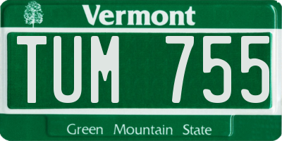 VT license plate TUM755