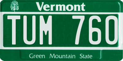 VT license plate TUM760