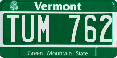 VT license plate TUM762